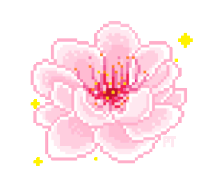 Animates pixel art magnolia